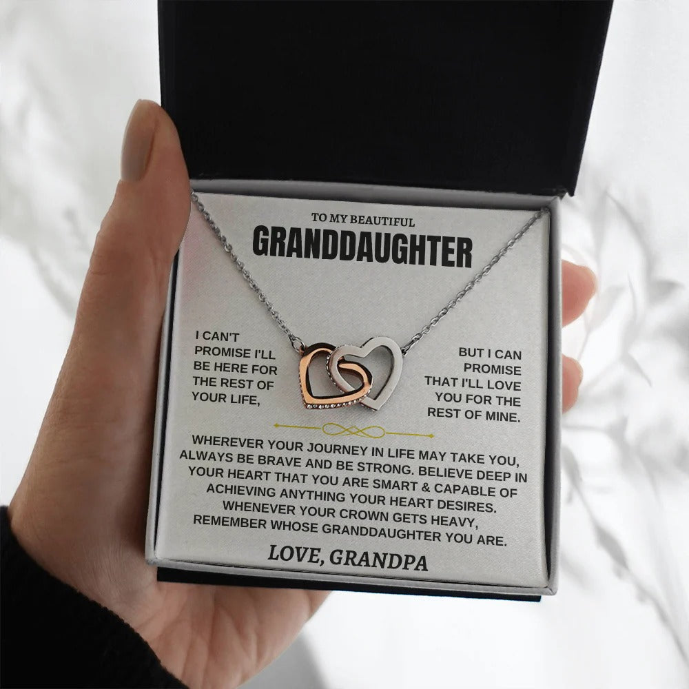 Granddaughter Necklace Gift – Interlocking Hearts from Grandpa