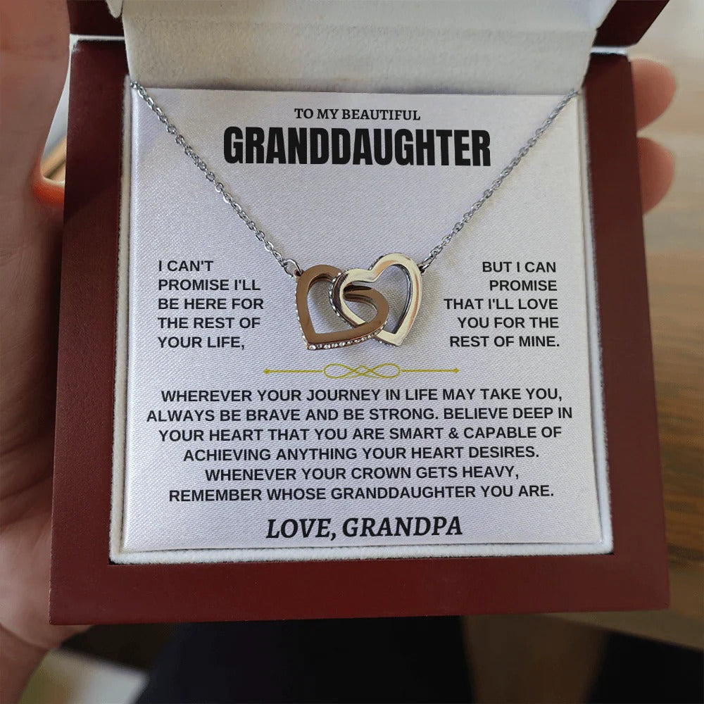 Granddaughter Necklace Gift – Interlocking Hearts from Grandpa