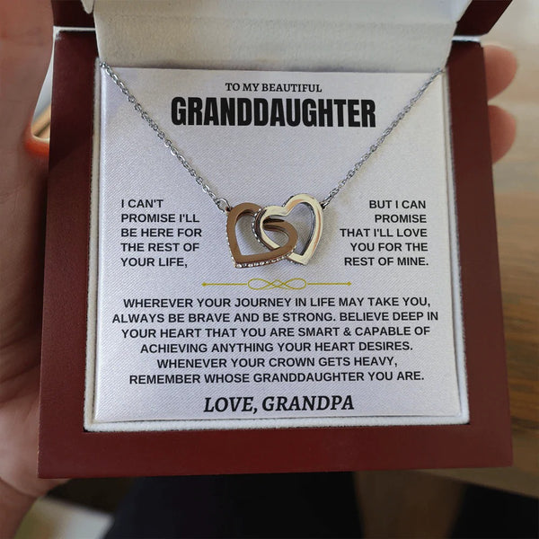Granddaughter Necklace Gift – Interlocking Hearts from Grandpa