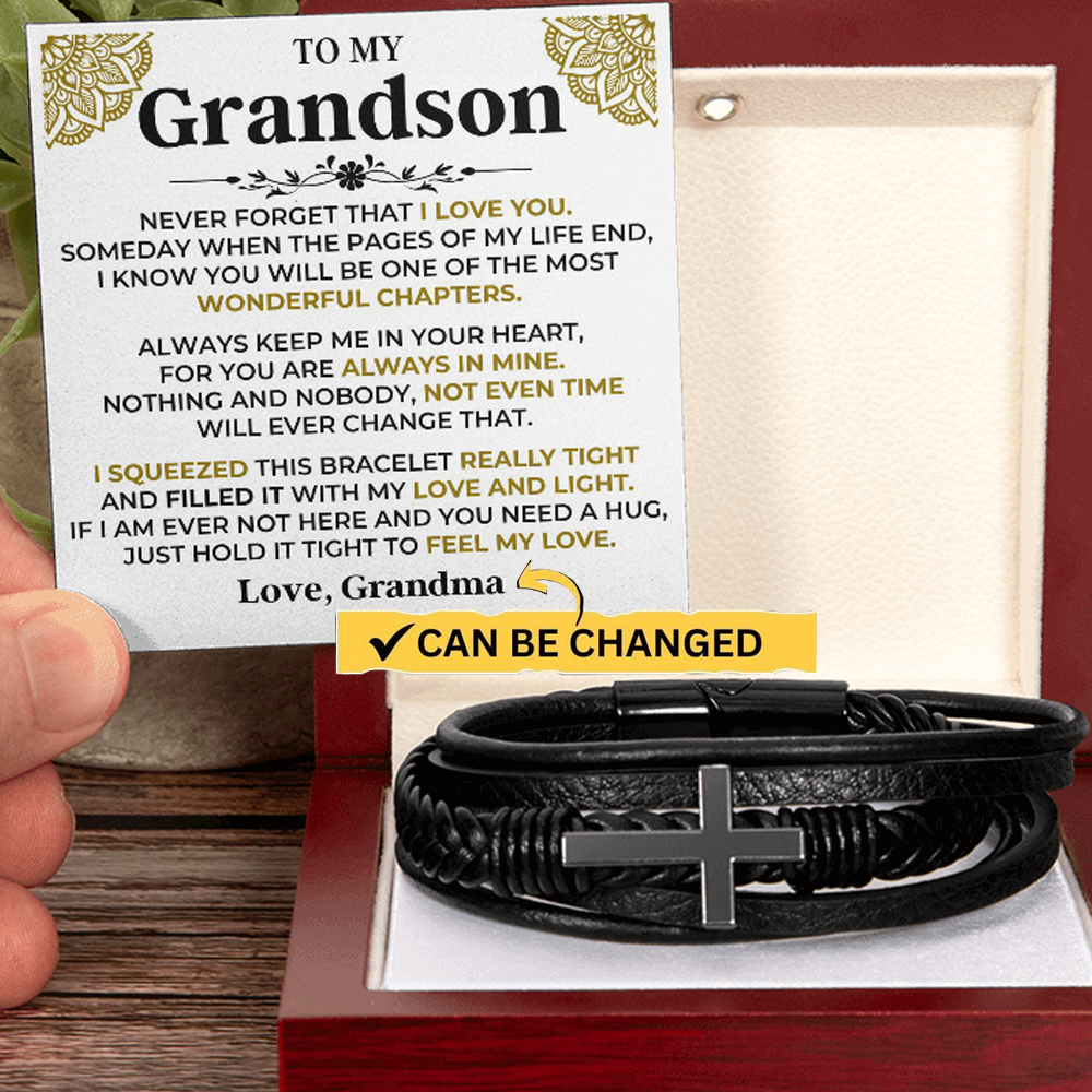 meaningful-gift-for-grandson-from-grandma-cross-bracelet