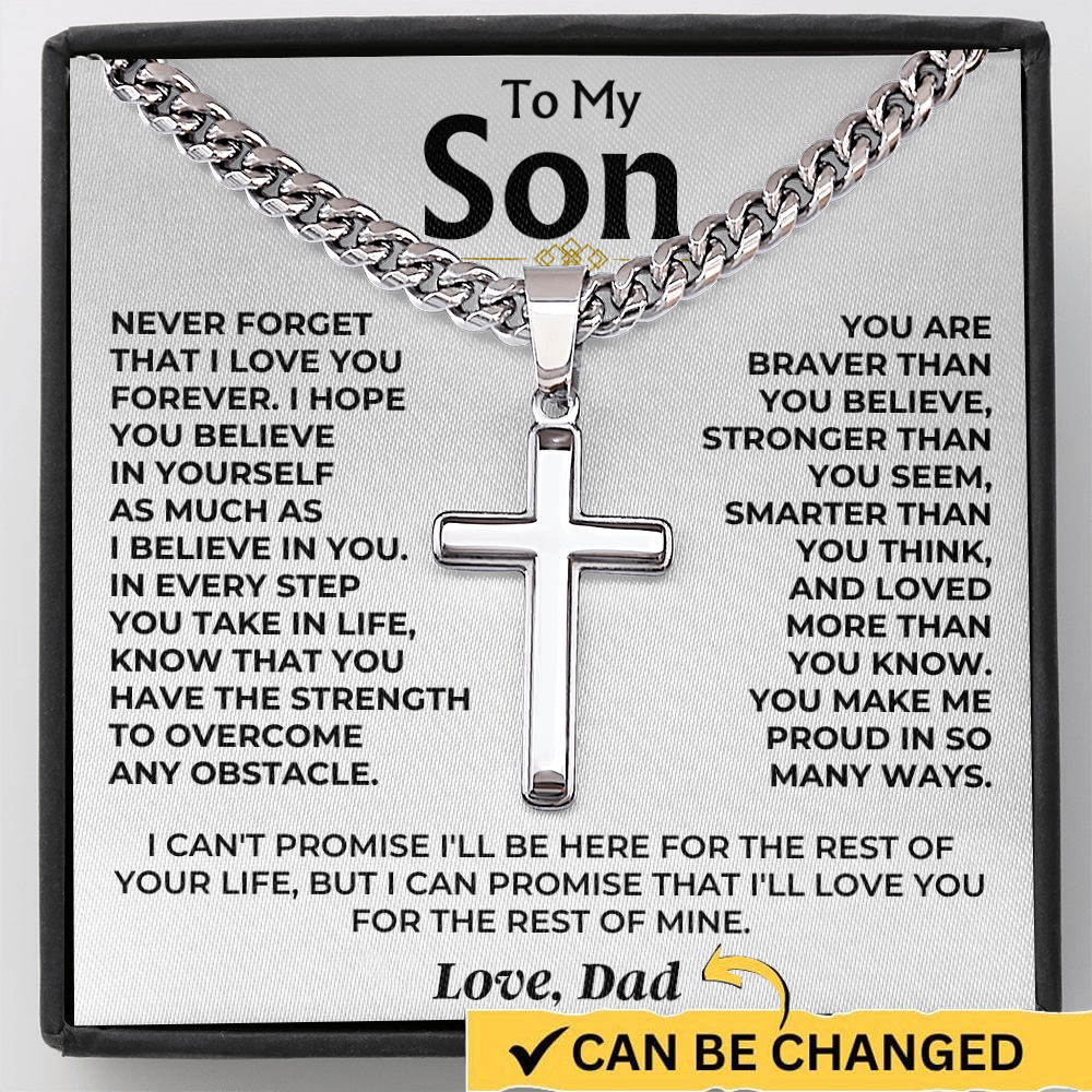 meaningful-gift-for-son-from-dad-stainless-steel-cross-necklace 