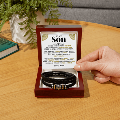 meaningful-gift-for-son-from-mom-leather-bracelet 