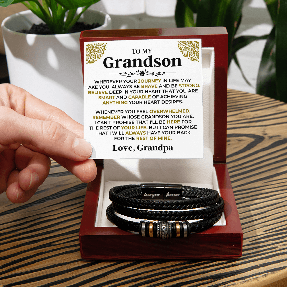 meaningful-grandson-gift-with-leather-and-stainless-steel