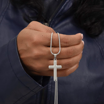 stainless-steel-cross-necklace-for-grandson-from-grandma