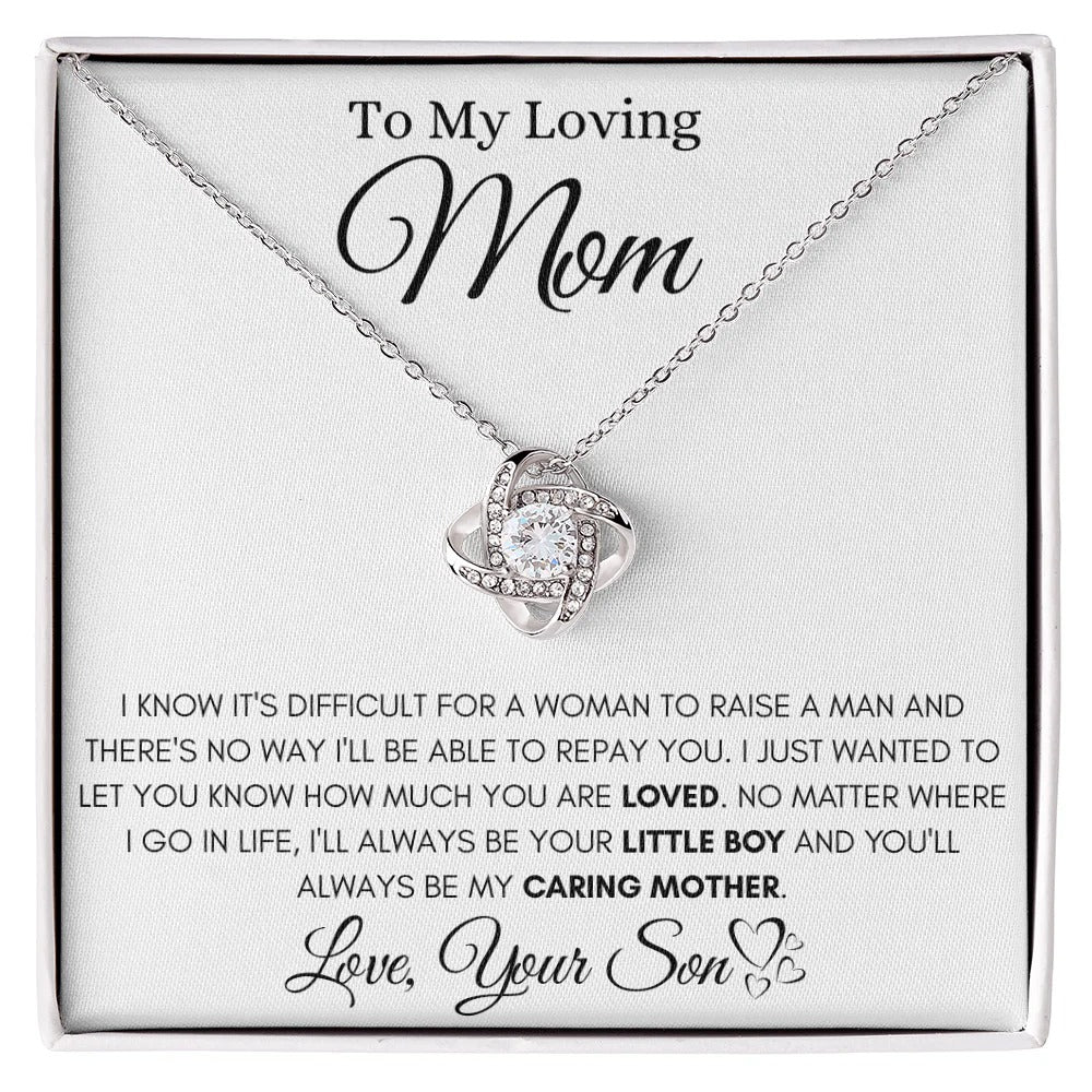 To My Caring Mom – Son's Love & Gratitude Necklace