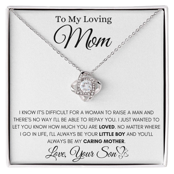 To My Caring Mom – Son's Love & Gratitude Necklace