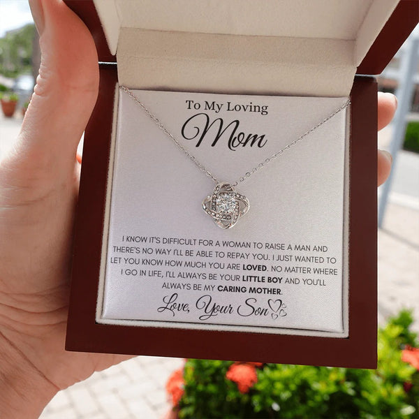 To My Caring Mom – Son's Love & Gratitude Necklace