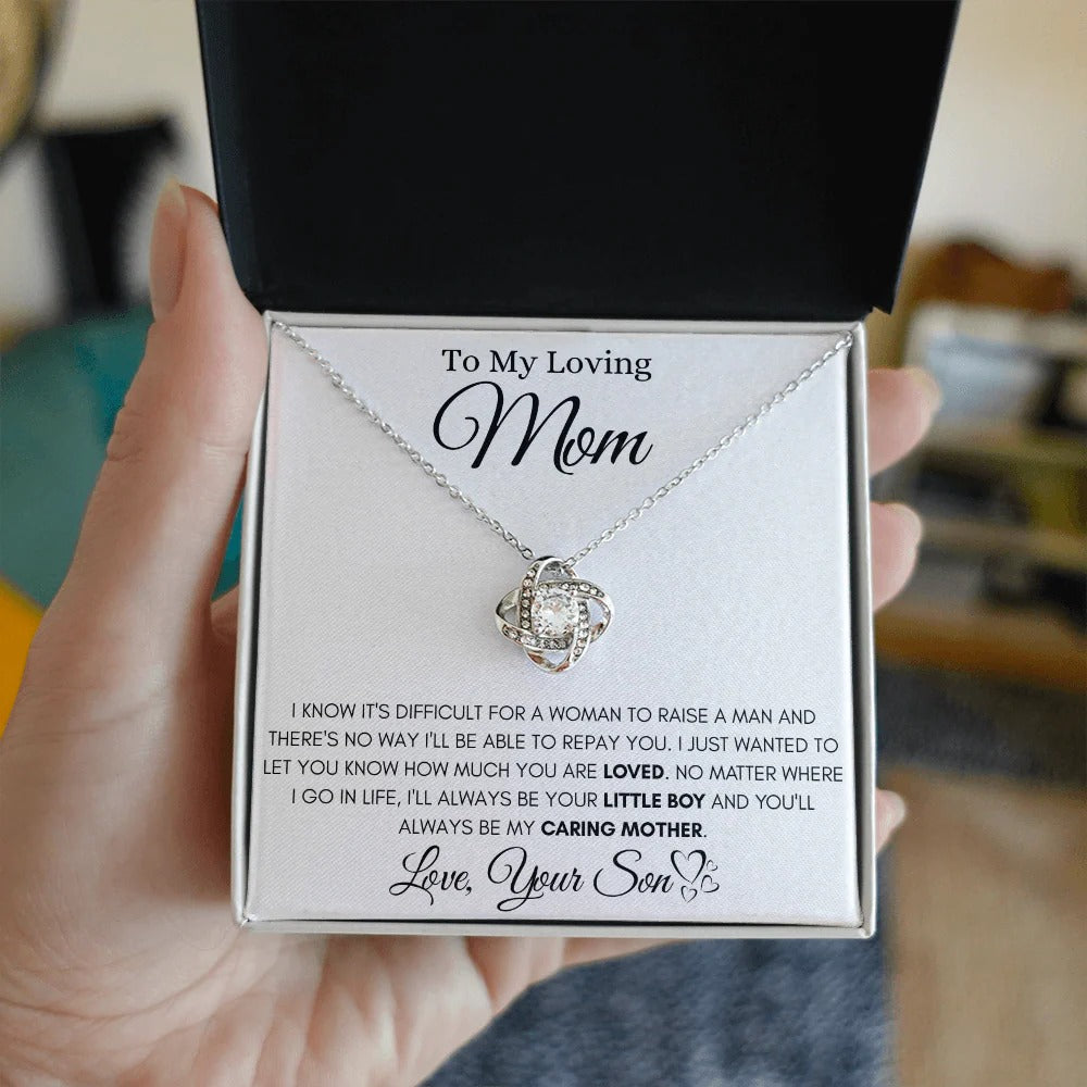 To My Caring Mom – Son's Love & Gratitude Necklace