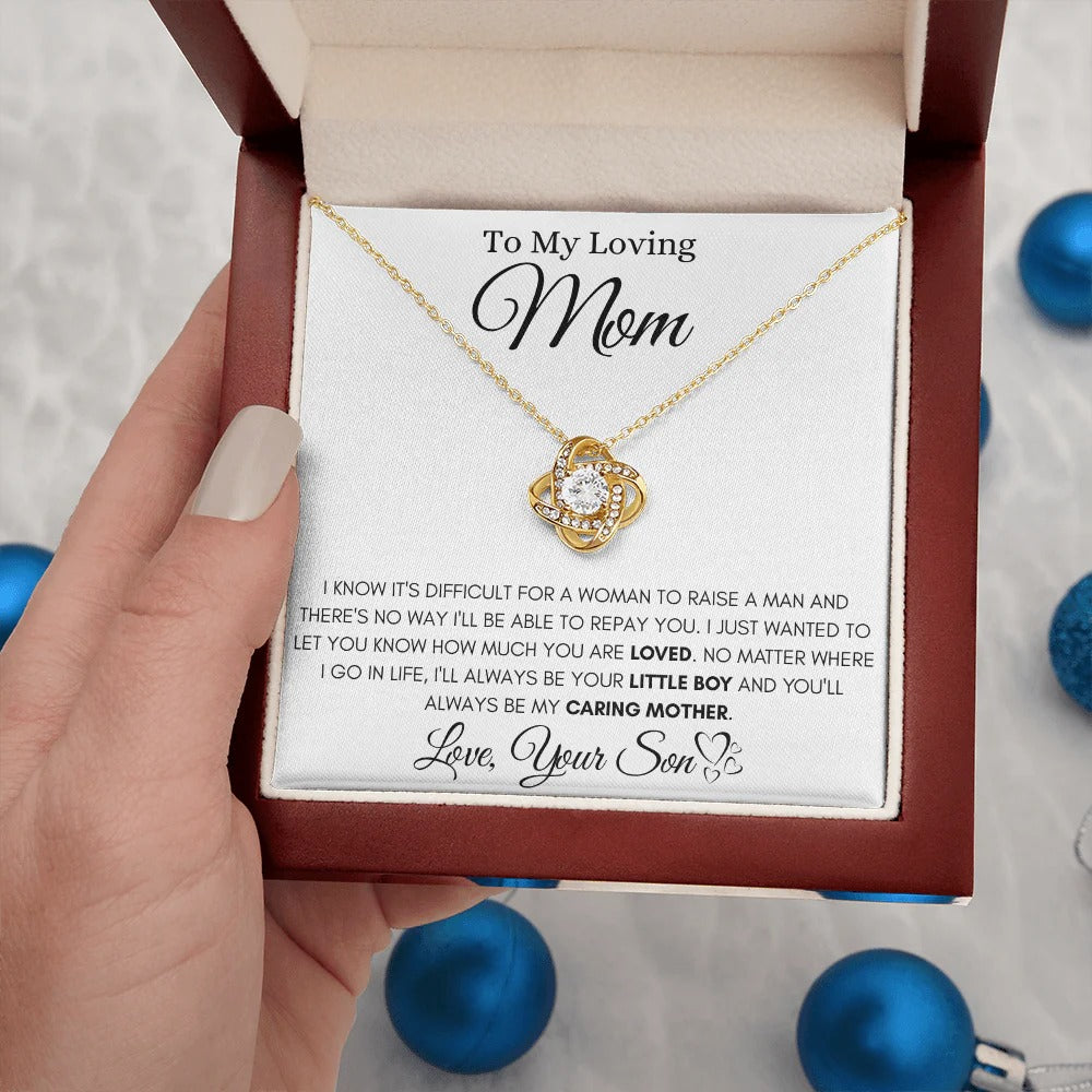 To My Caring Mom – Son's Love & Gratitude Necklace