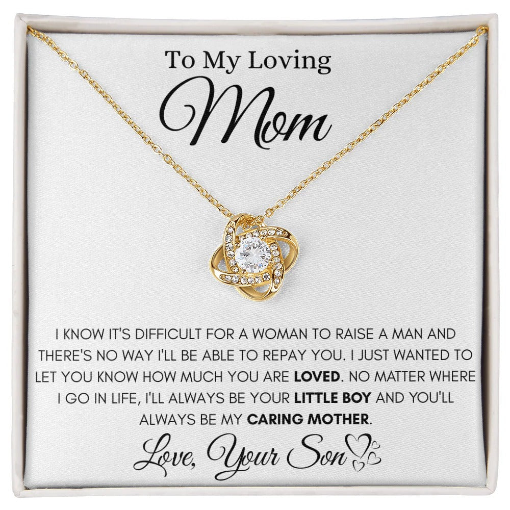 To My Caring Mom – Son's Love & Gratitude Necklace