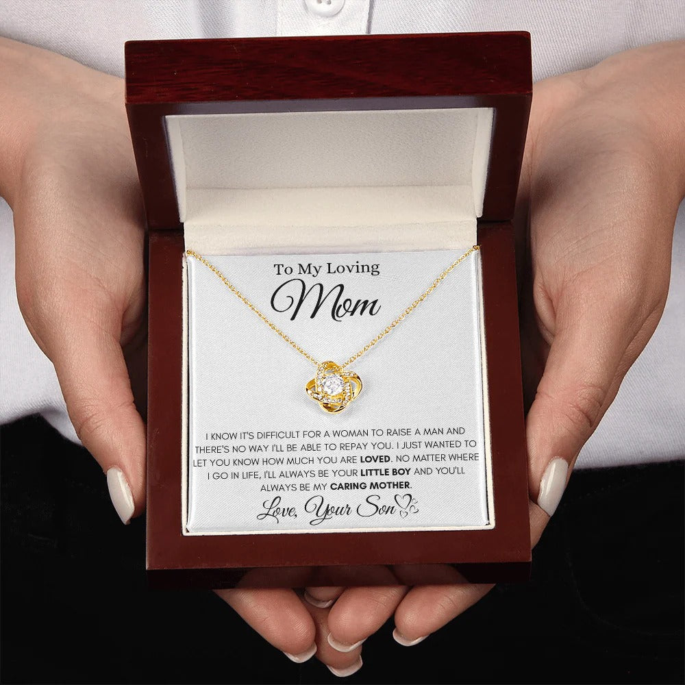 To My Caring Mom – Son's Love & Gratitude Necklace