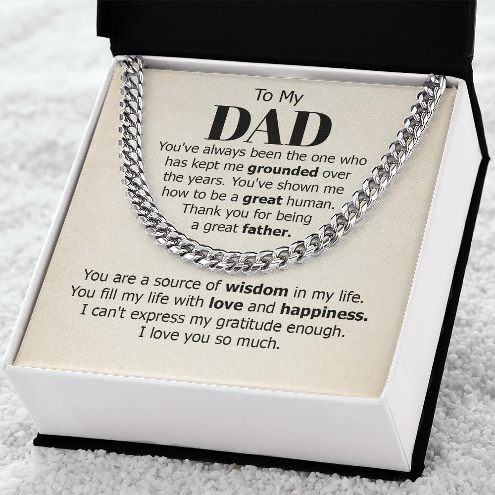 To My Dad Gift – Necklace with Love, Gratitude & Wisdom