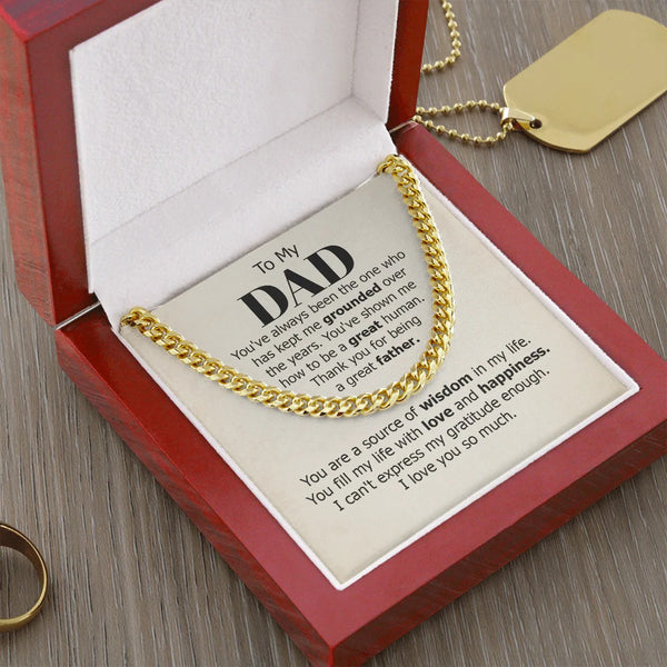 To My Dad Gift – Necklace with Love, Gratitude & Wisdom