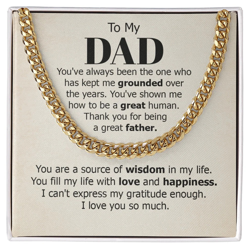 To My Dad Gift – Necklace with Love, Gratitude & Wisdom