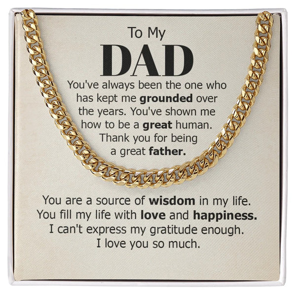 To My Dad Gift – Necklace with Love, Gratitude & Wisdom