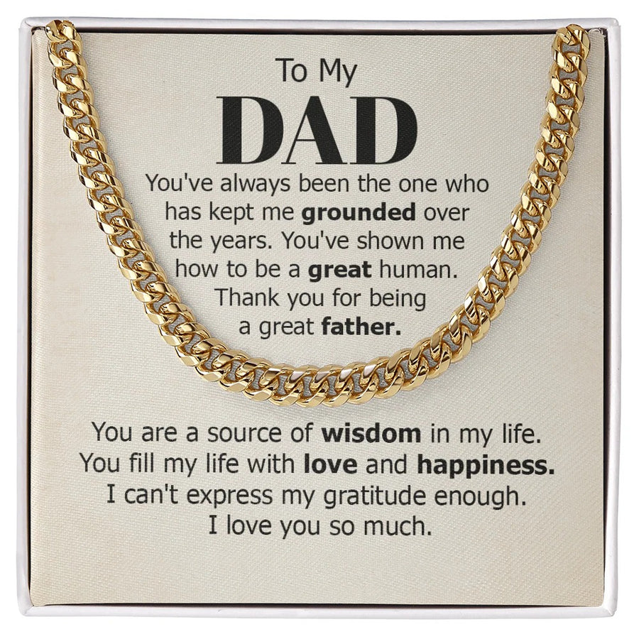 To My Dad Gift – Necklace with Love, Gratitude & Wisdom