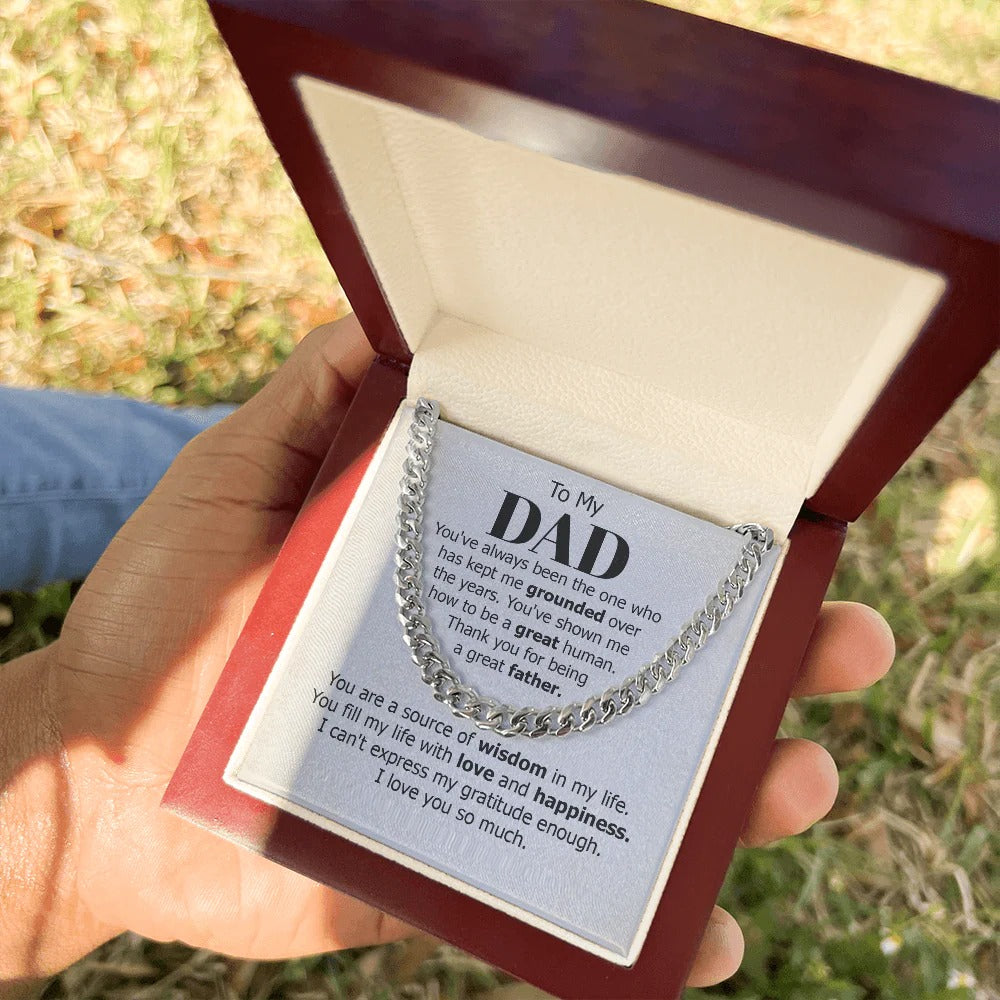 To My Dad Gift – Necklace with Love, Gratitude & Wisdom