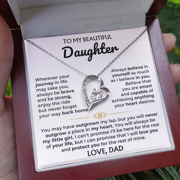 To My Daughter Necklace – Brave, Strong & Loved Always