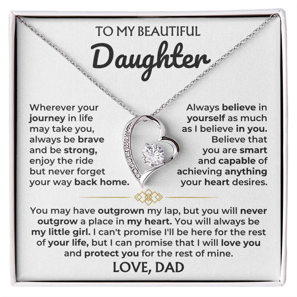 To My Daughter Necklace – Brave, Strong & Loved Always