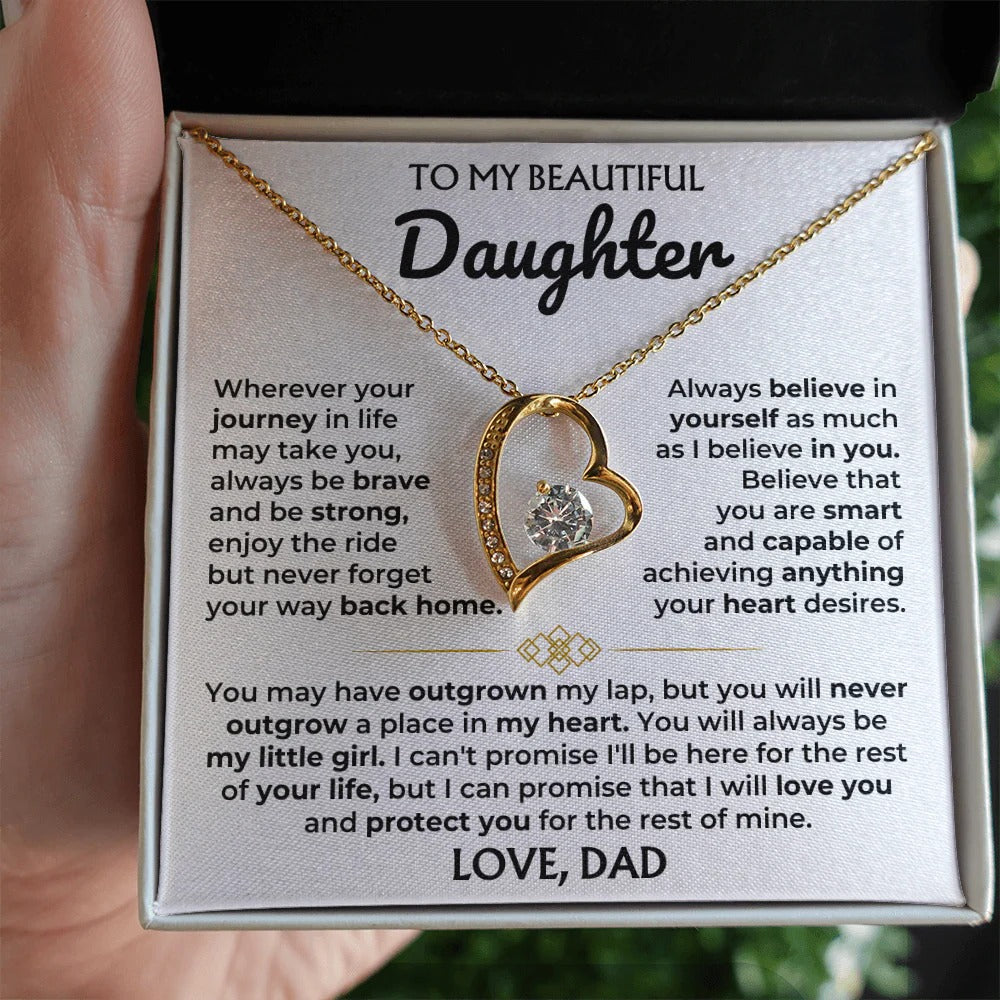 To My Daughter Necklace – Brave, Strong & Loved Always