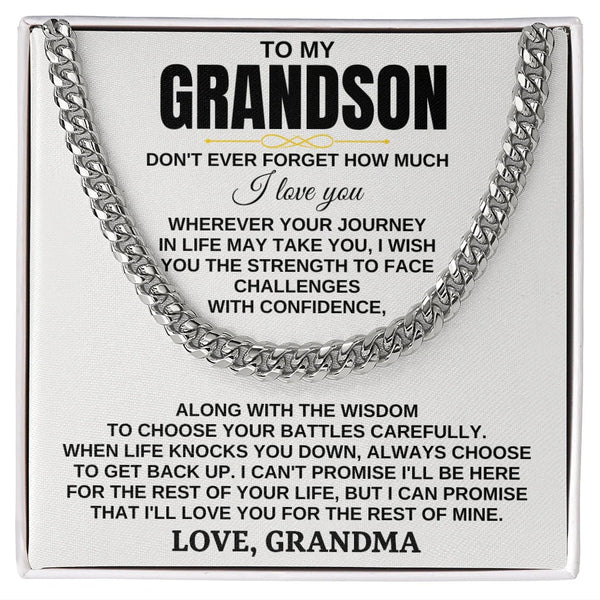 To My Grandson Cuban Link Chain – Gift from Grandma