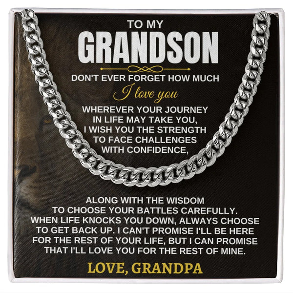 To My Grandson Cuban Link Chain – Gift from Grandpa