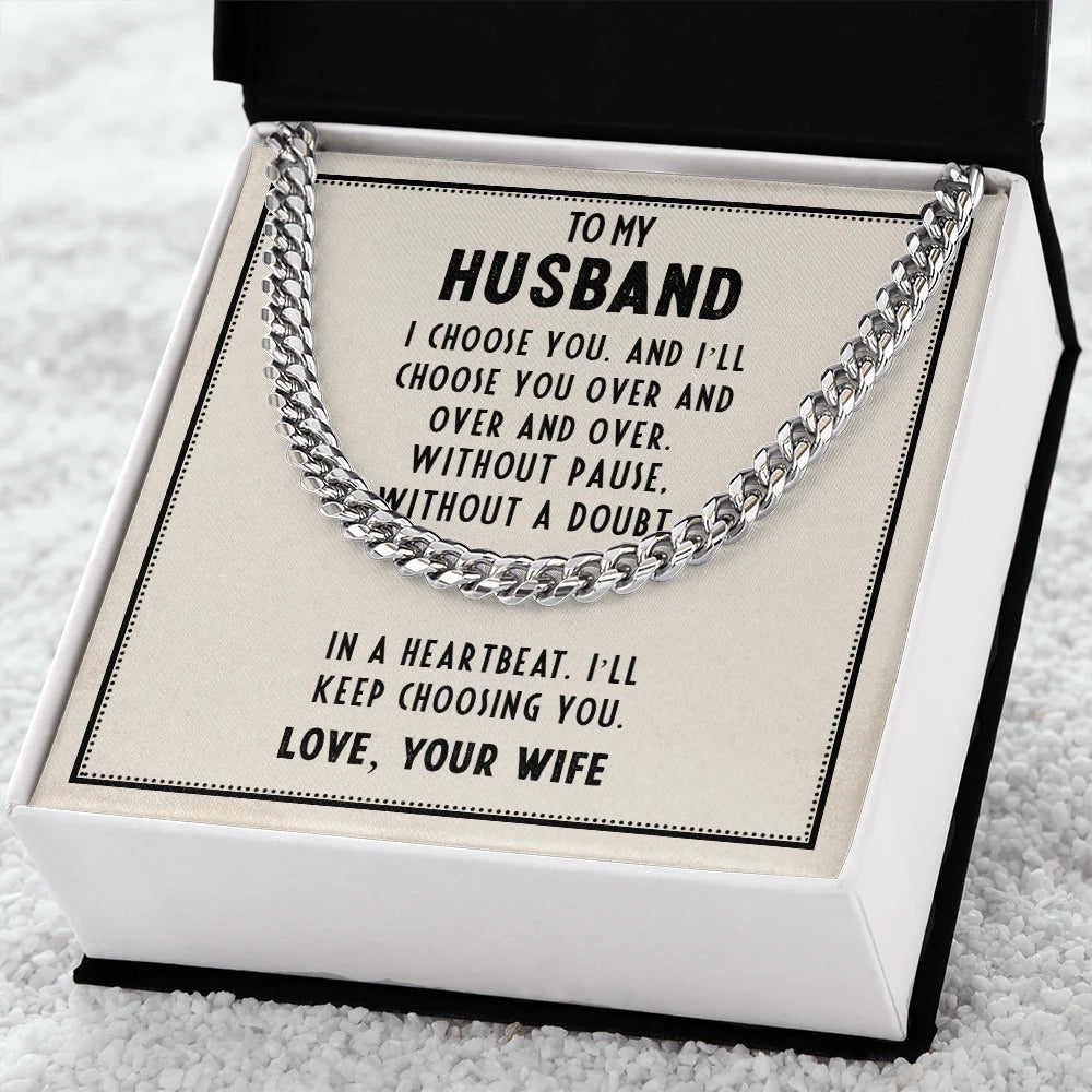 To My Husband – I'll Always Choose You Necklace Gift