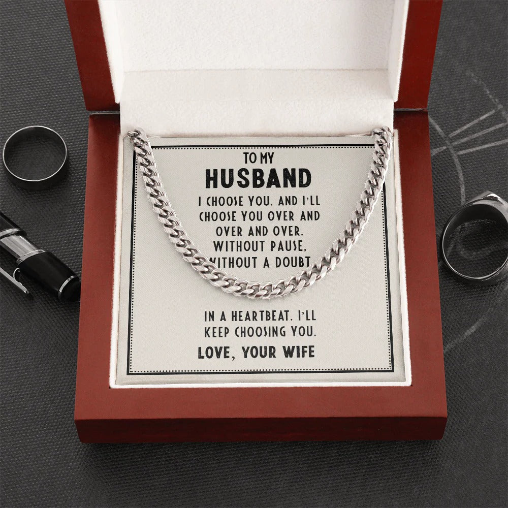 To My Husband – I'll Always Choose You Necklace Gift