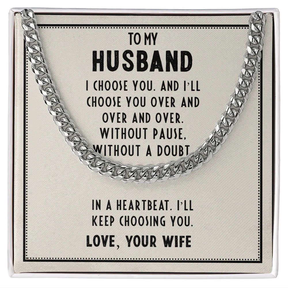 To My Husband – I'll Always Choose You Necklace Gift