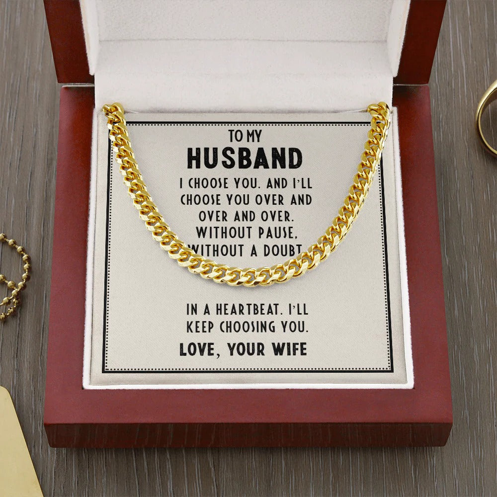 To My Husband – I'll Always Choose You Necklace Gift