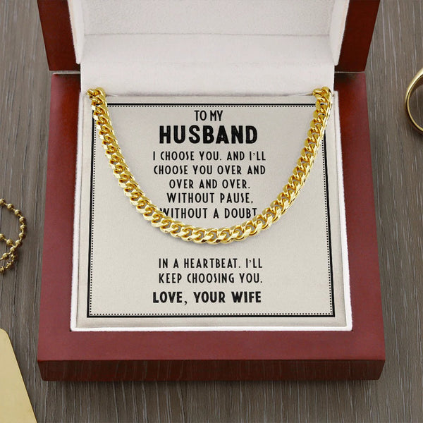 To My Husband – I'll Always Choose You Necklace Gift