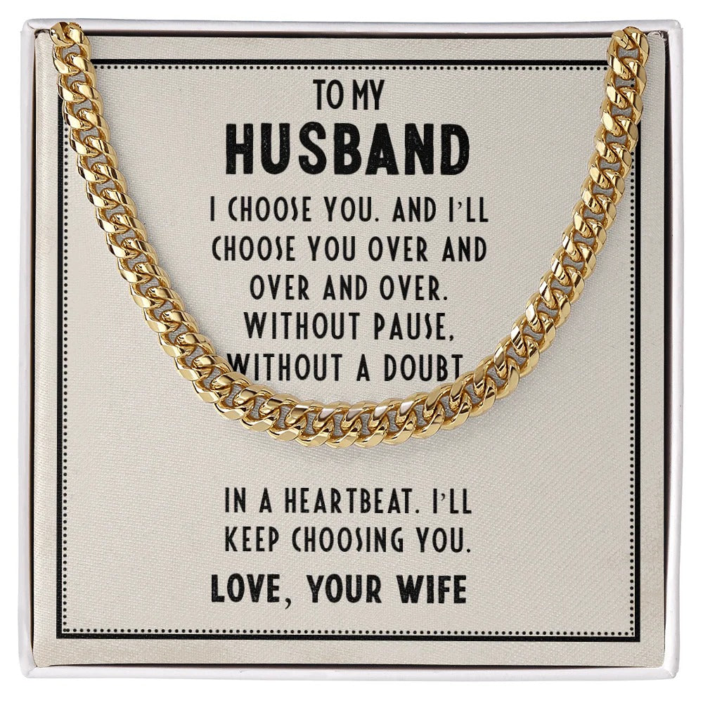 To My Husband – I'll Always Choose You Necklace Gift