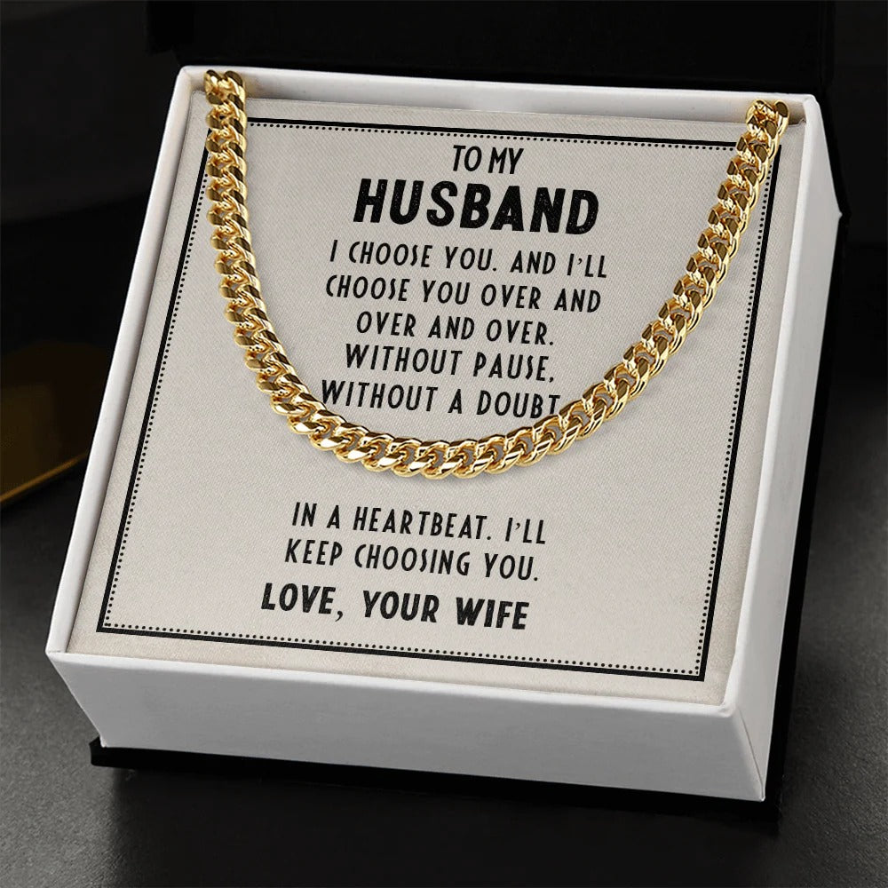 To My Husband – I'll Always Choose You Necklace Gift