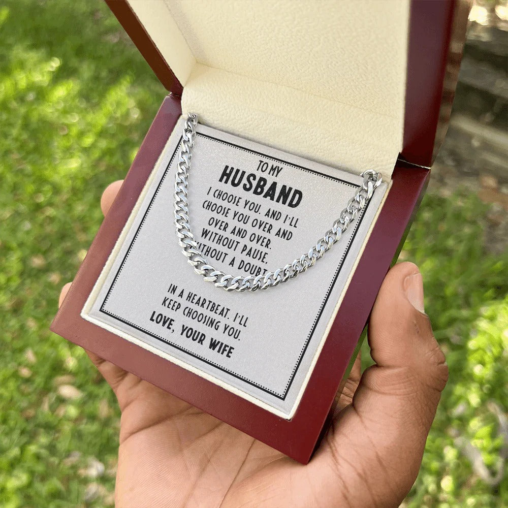 To My Husband – I'll Always Choose You Necklace Gift