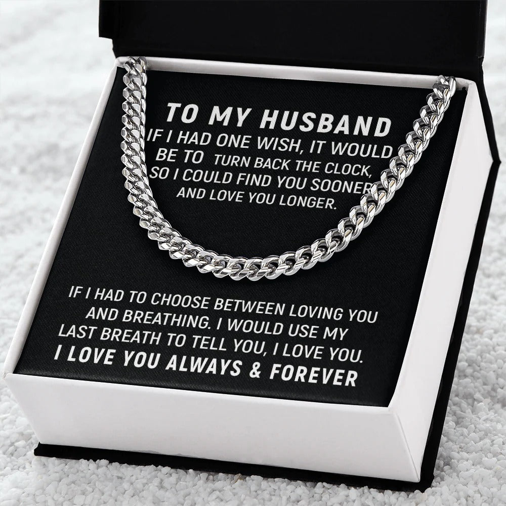 To My Husband – Love You Longer Forever Necklace
