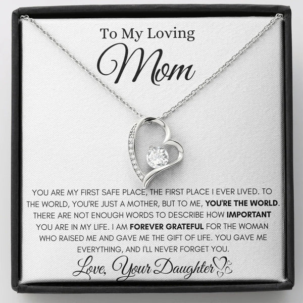 To My Loving Mom – Daughter's Heartfelt Keepsake Necklace