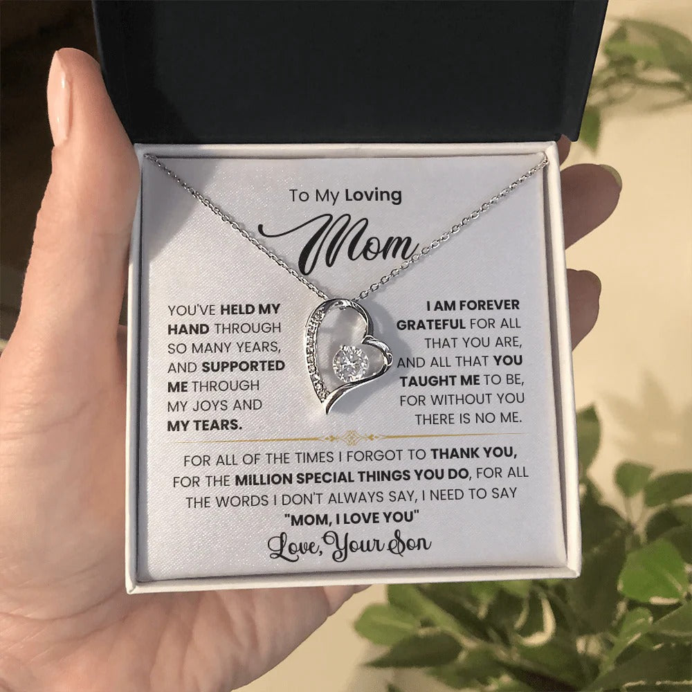 To My Loving Mom – Son's Forever Thank You Necklace