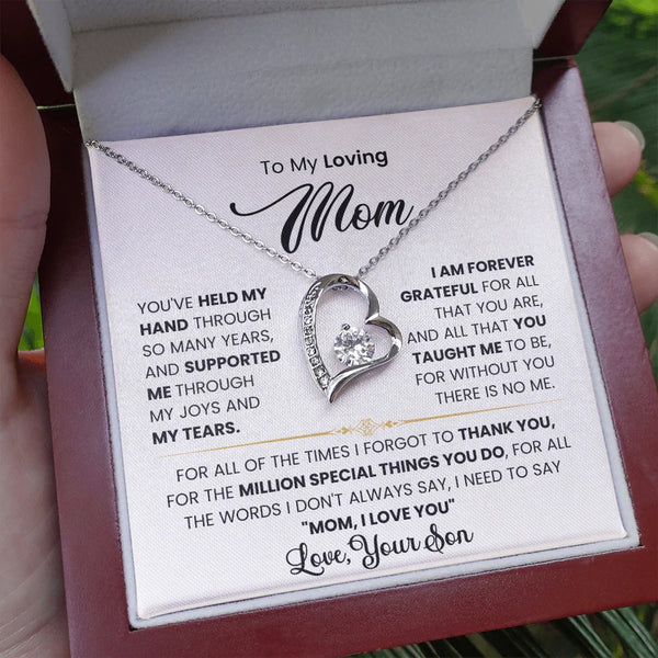 To My Loving Mom – Son's Forever Thank You Necklace
