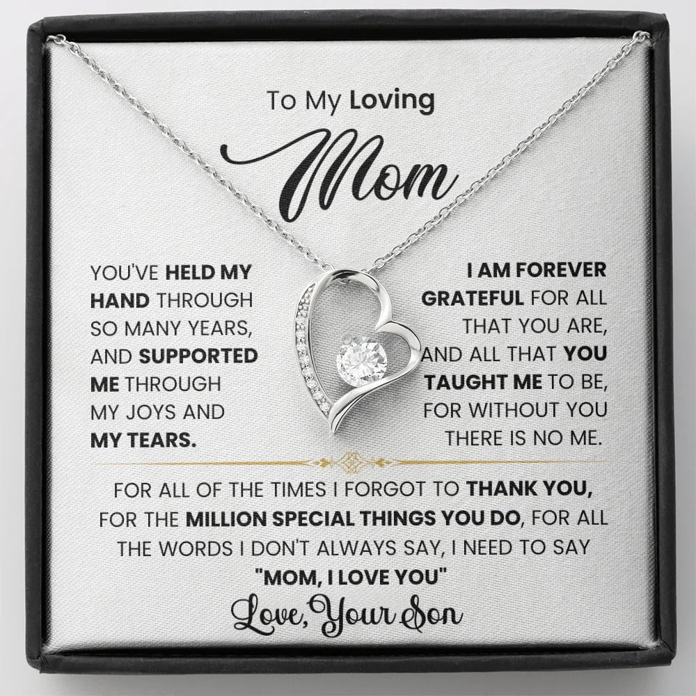 To My Loving Mom – Son's Forever Thank You Necklace