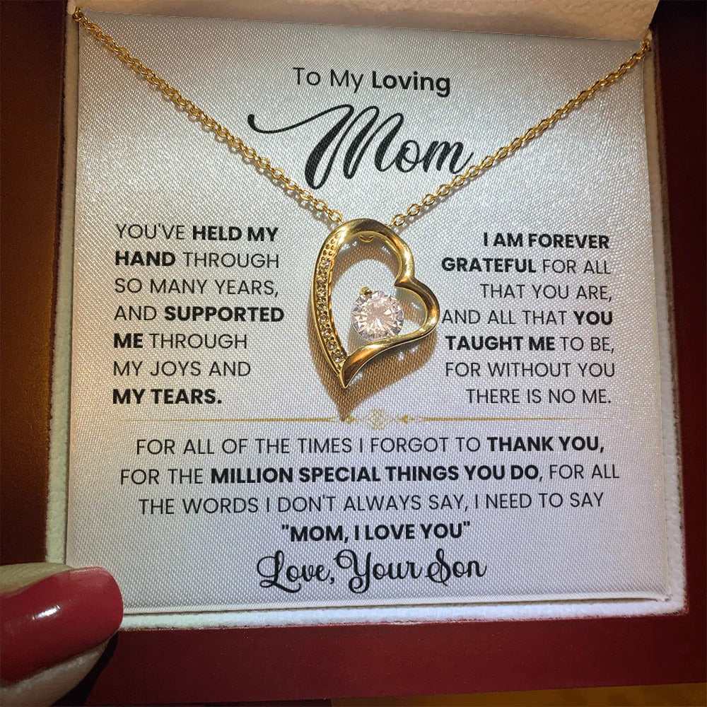 To My Loving Mom – Son's Forever Thank You Necklace
