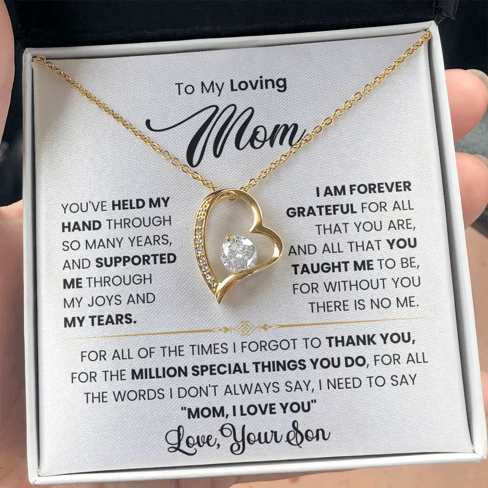 To My Loving Mom – Son's Forever Thank You Necklace