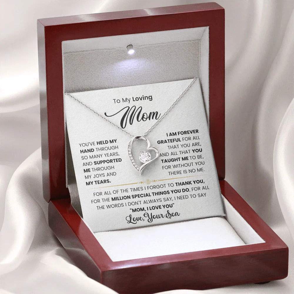 To My Loving Mom – Son's Forever Thank You Necklace