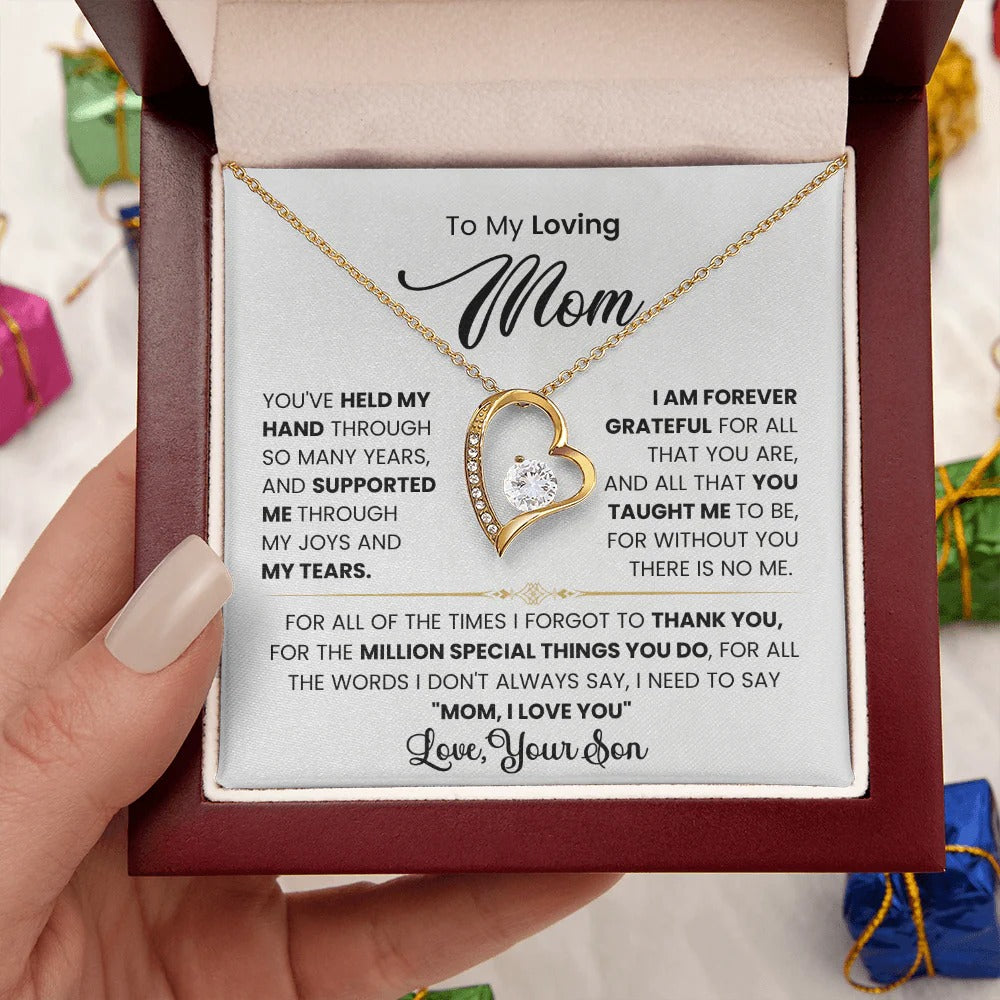 To My Loving Mom – Son's Forever Thank You Necklace