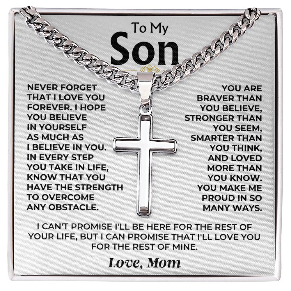To My Son – Artisan Cross Necklace from Mom