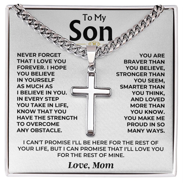 To My Son – Artisan Cross Necklace from Mom