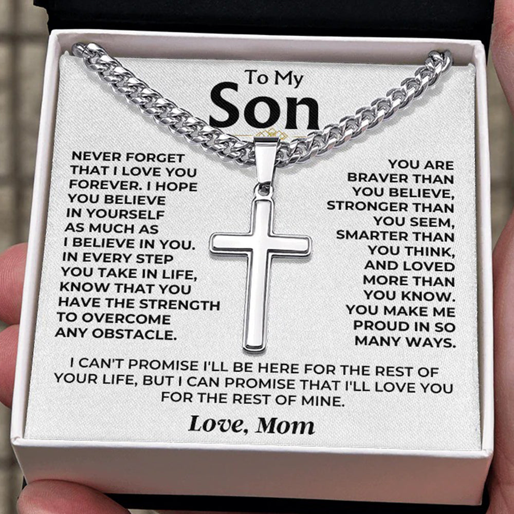 To My Son – Artisan Cross Necklace from Mom