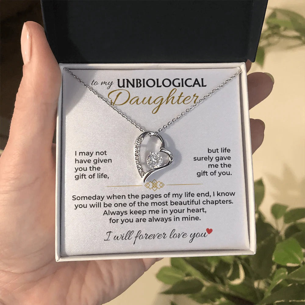 To My Unbiological Daughter Necklace – A Gift of Love & Forever Bond