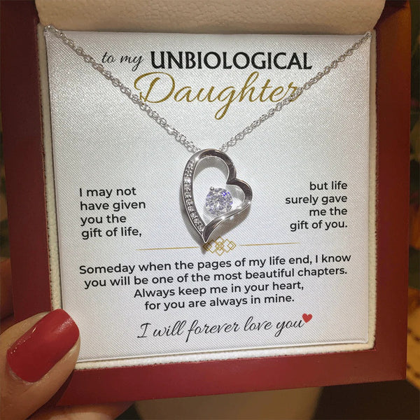 To My Unbiological Daughter Necklace – A Gift of Love & Forever Bond