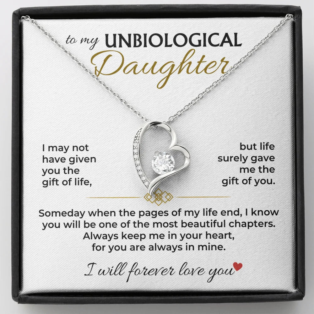 To My Unbiological Daughter Necklace – A Gift of Love & Forever Bond