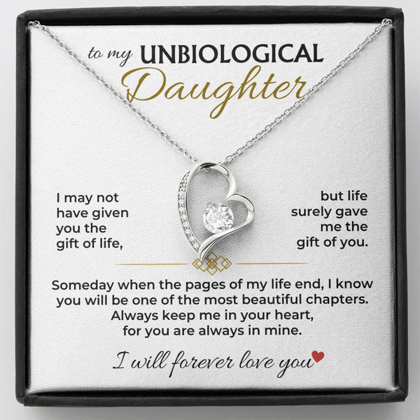 To My Unbiological Daughter Necklace – A Gift of Love & Forever Bond